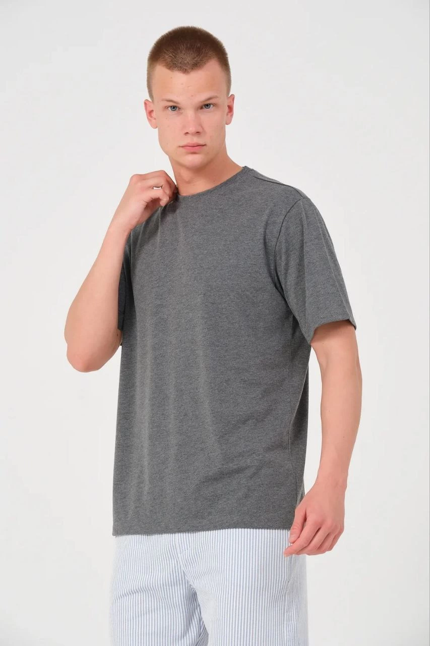 Kışlık Bisiklet Yaka Üç İplik Basic SweatShirt - Antrasit