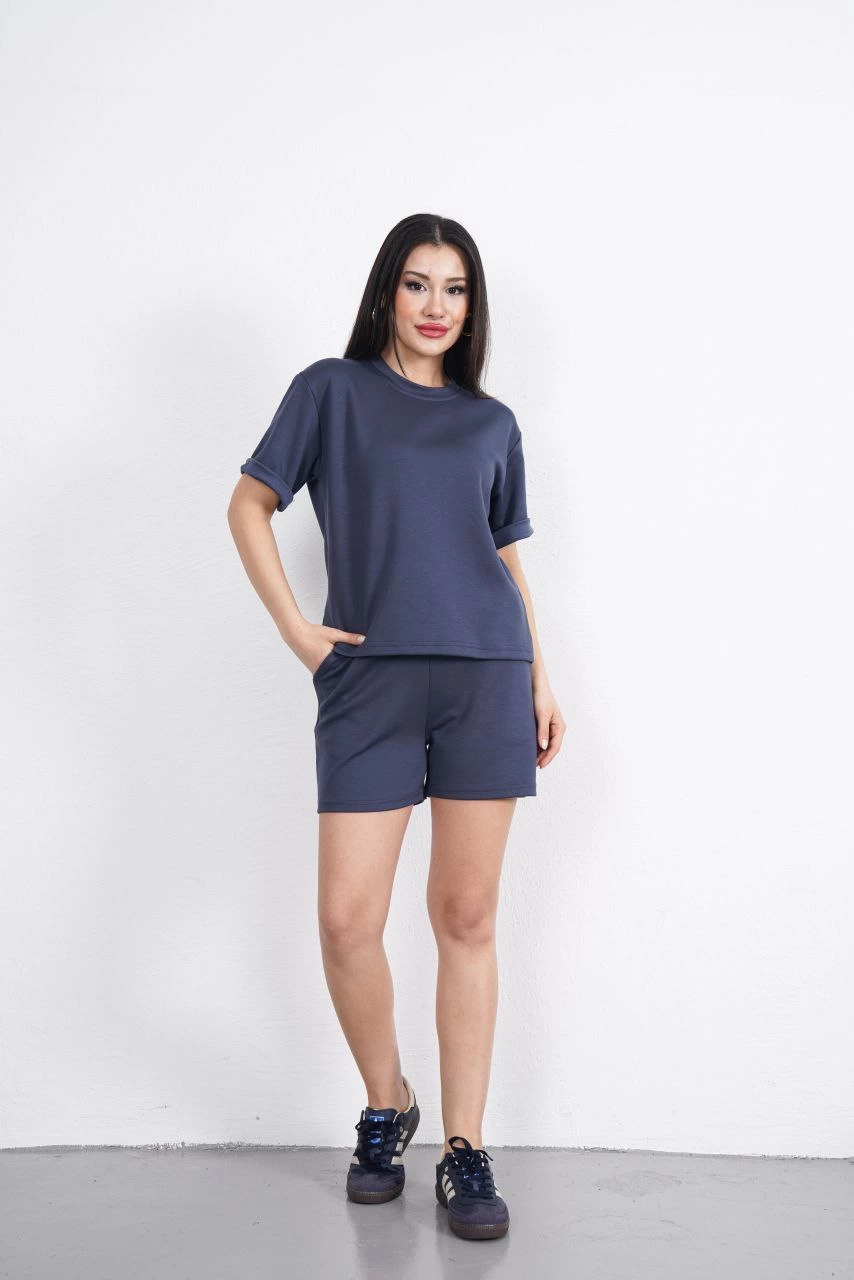 Kışlık Bisiklet Yaka Üç İplik Basic SweatShirt - Antrasit