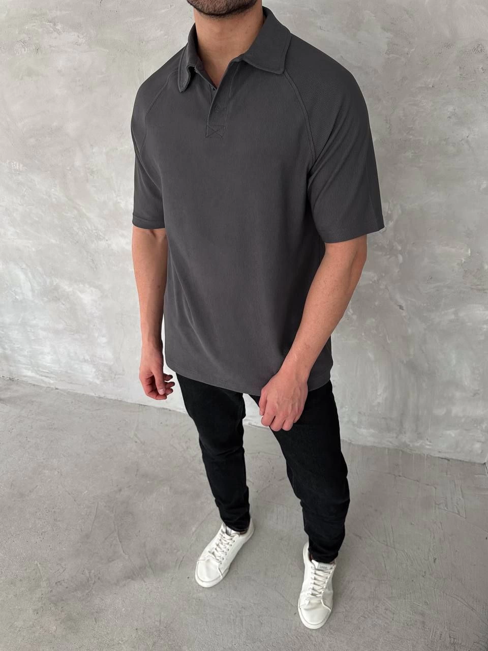 Kışlık Bisiklet Yaka Üç İplik Basic SweatShirt - Antrasit
